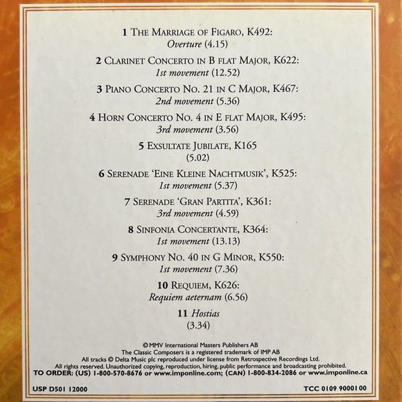 Mozart Musical Masterpieces Audio CD and Booklet - Picture 4 of 8